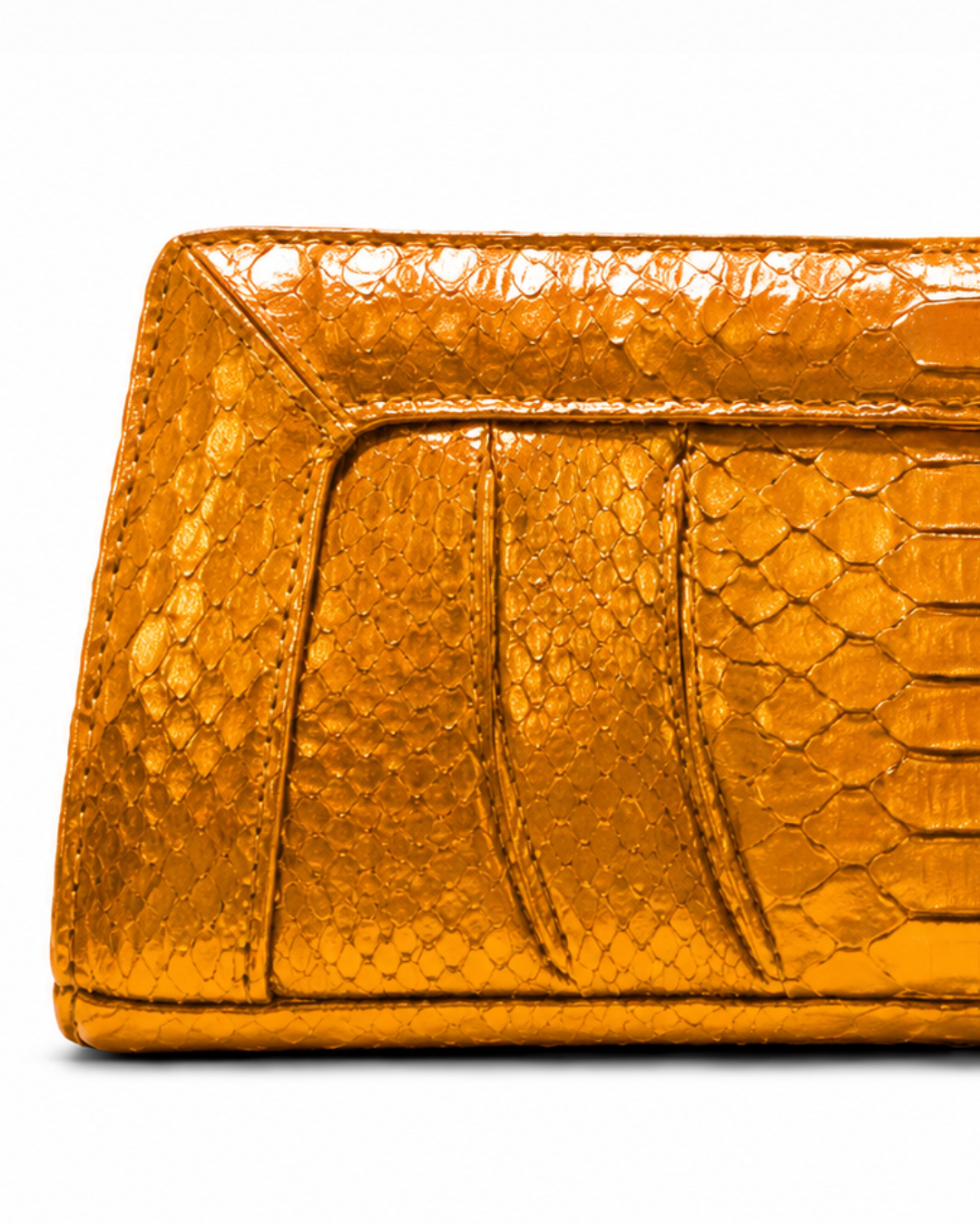 Malibu Italian Python Clutch Handbag Bronz