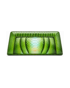 Malibu Italian Python Clutch Handbag Green Glow