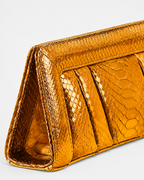 Malibu Italian Python Clutch Handbag Bronz