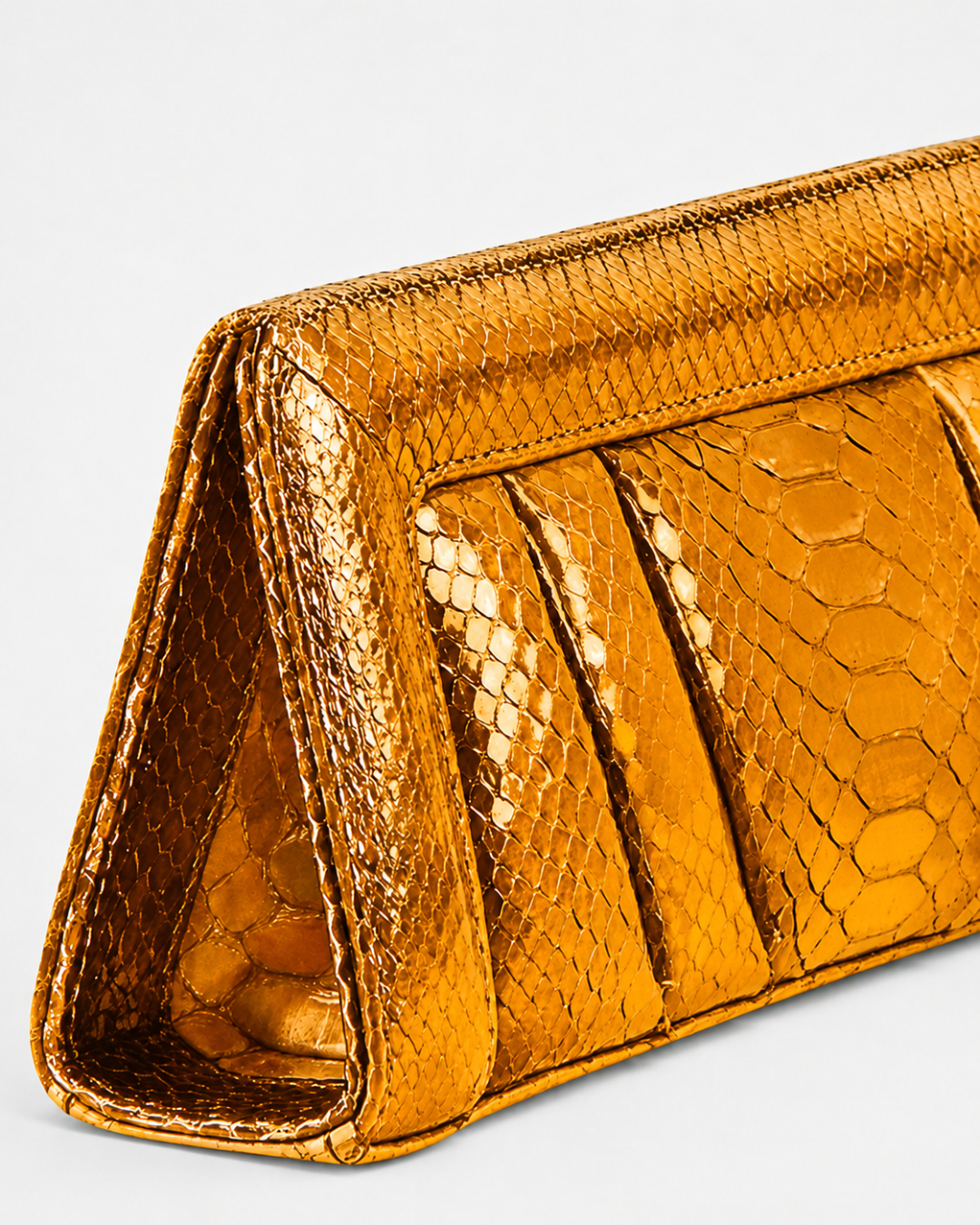 Malibu Italian Python Clutch Handbag Bronz