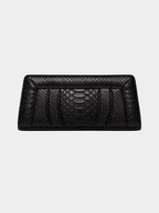 Malibu Italian Python Clutch Handbag Midnight