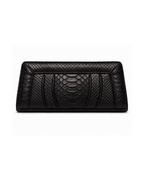Malibu Italian Python Clutch Handbag Midnight