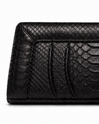 Malibu Italian Python Clutch Handbag Midnight