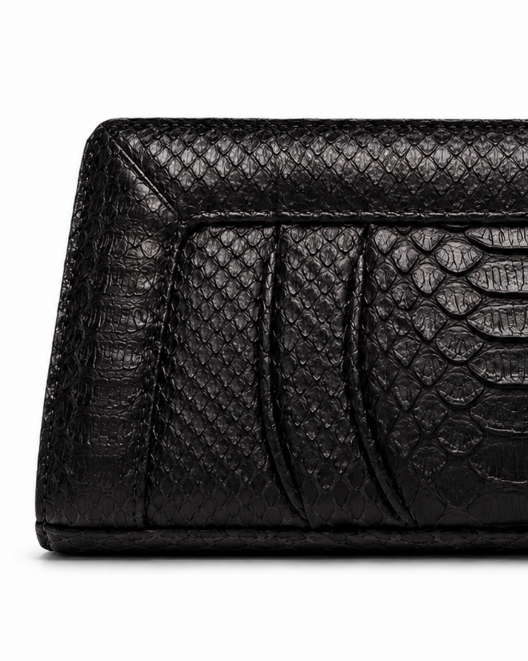 Malibu Italian Python Clutch Handbag Midnight