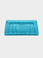 Malibu Italian Python Clutch Handbag Turquoise
