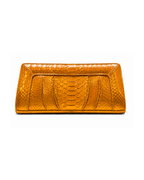 Malibu Italian Python Clutch Handbag Bronz