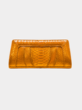Malibu Italian Python Clutch Handbag Bronz
