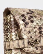 Metropolis Italian Python Leather Handbag Forest