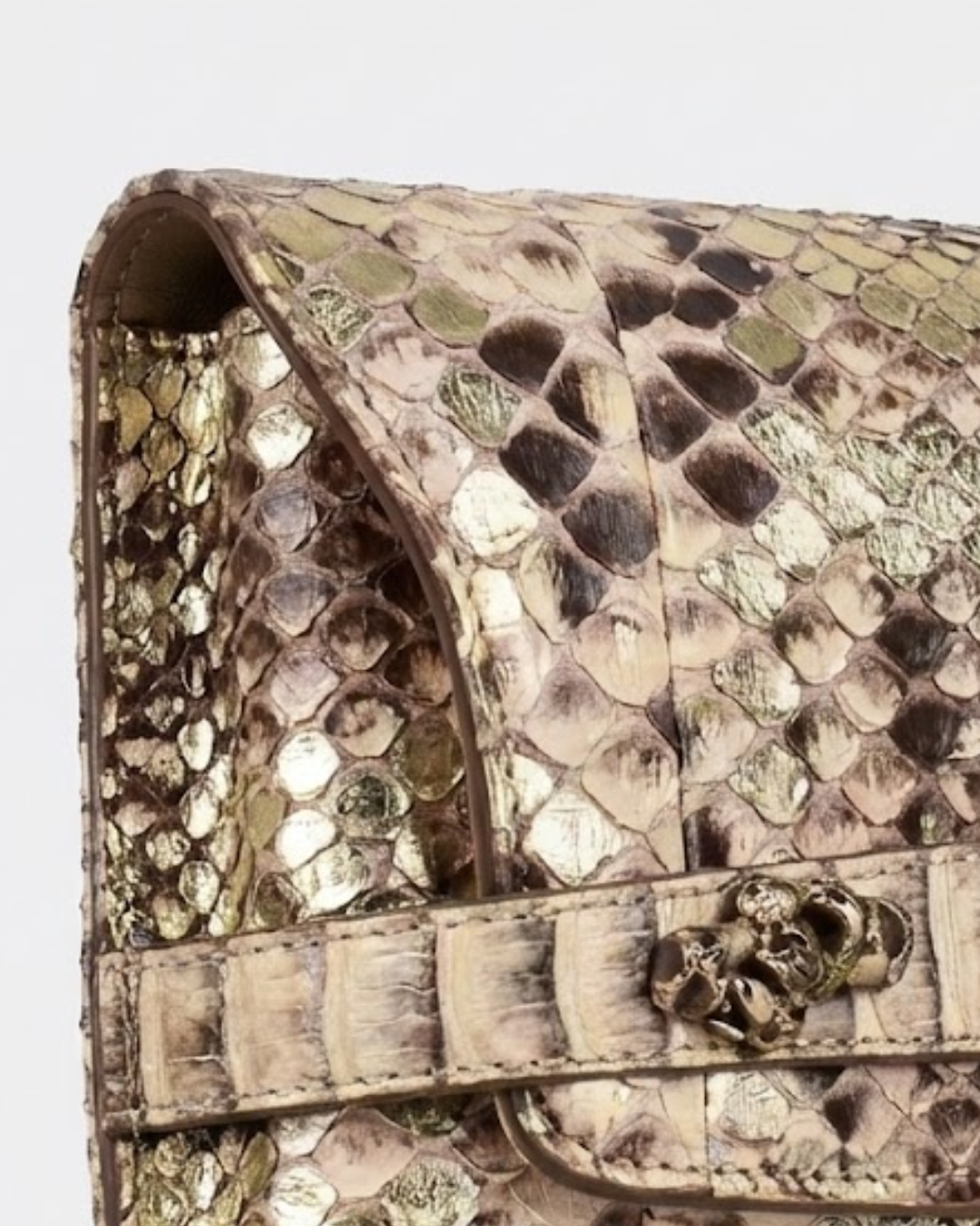 Metropolis Italian Python Leather Handbag Forest