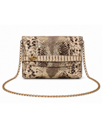 Metropolis Italian Python Leather Handbag Forest