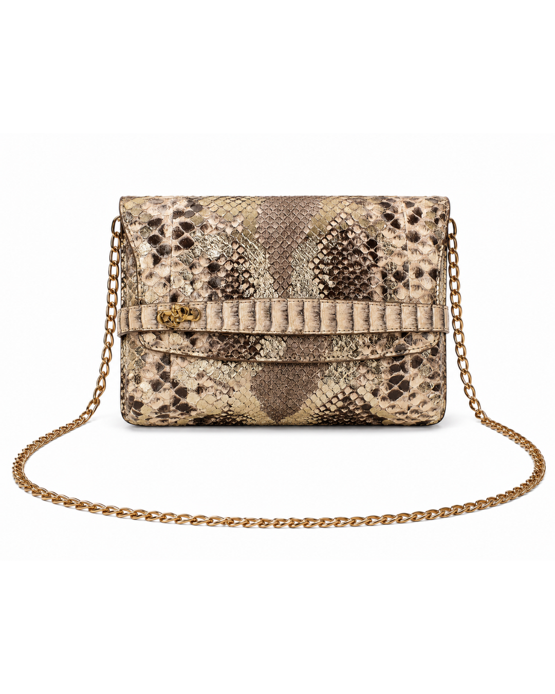 Metropolis Italian Python Leather Handbag Forest