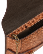 Metropolis Italian Python Leather Handbag Bronz