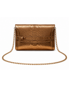 Metropolis Italian Python Leather Handbag Bronz