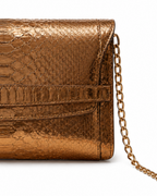 Metropolis Italian Python Leather Handbag Bronz