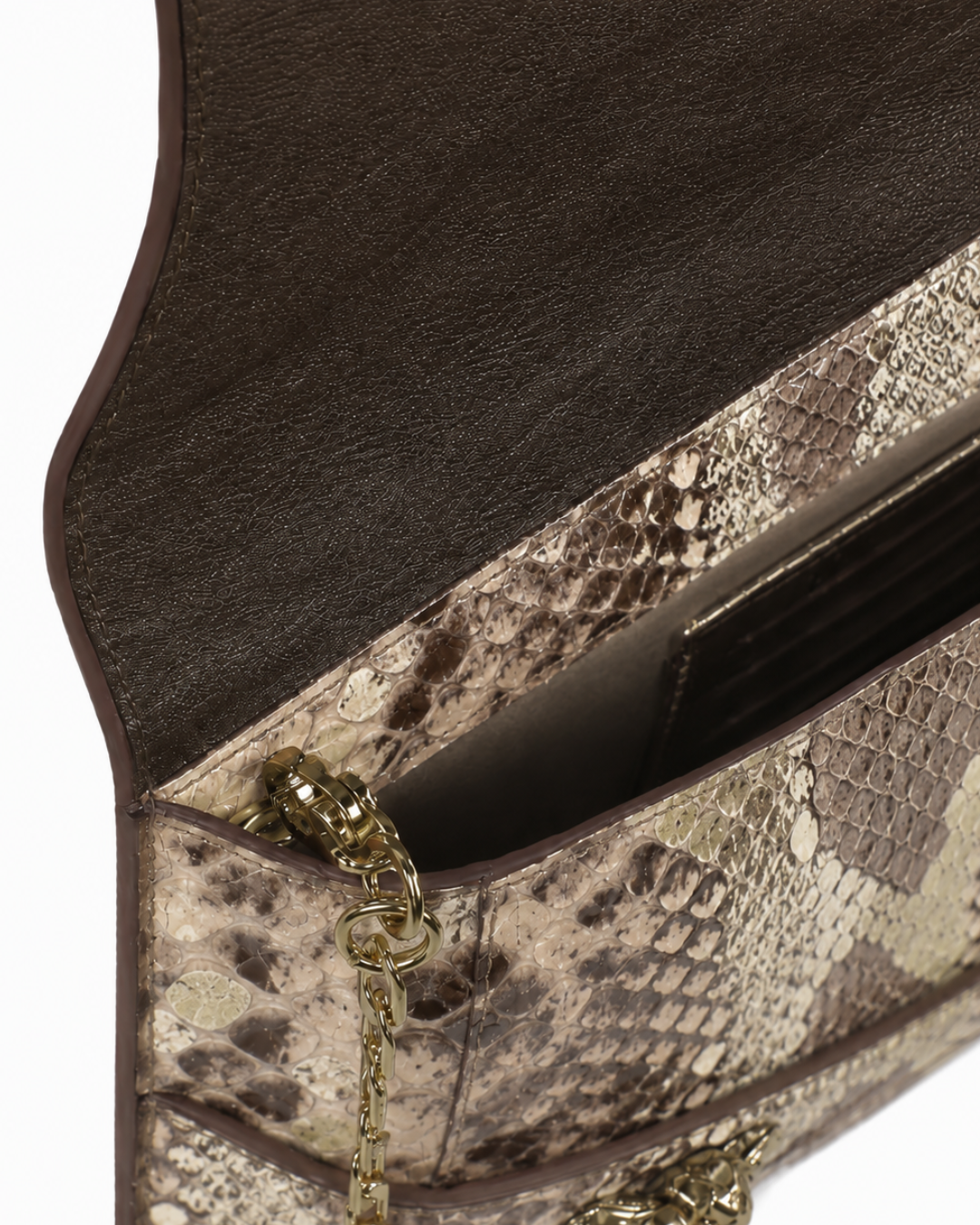 Metropolis Italian Python Leather Handbag Forest