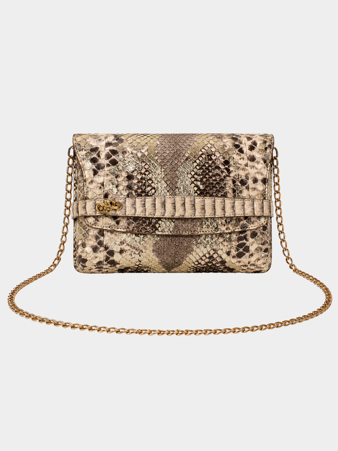 Metropolis Italian Python Leather Handbag Forest