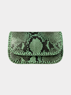 Milano Italian Python Clutch Handbag Green