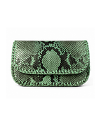 Milano Italian Python Clutch Handbag Green
