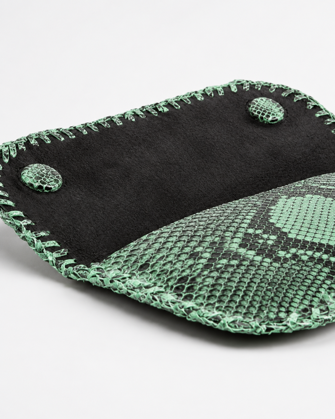Milano Italian Python Clutch Handbag Green