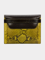Monica Italian Python Leather Clutch Handbag Yellow