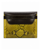 Monica Italian Python Leather Clutch Handbag Yellow