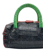 Mykonos Red Crocodile Italian Leather Handbag