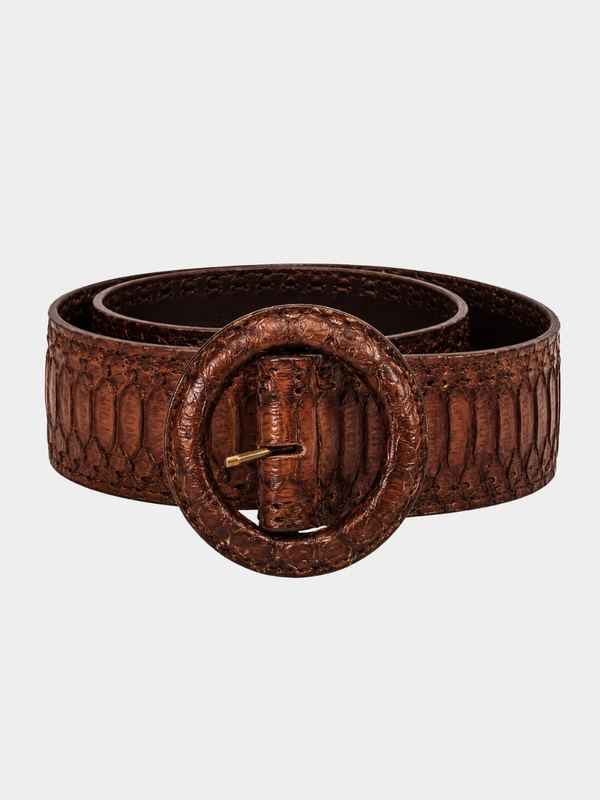 Nathalie Italian Python Leather Belt