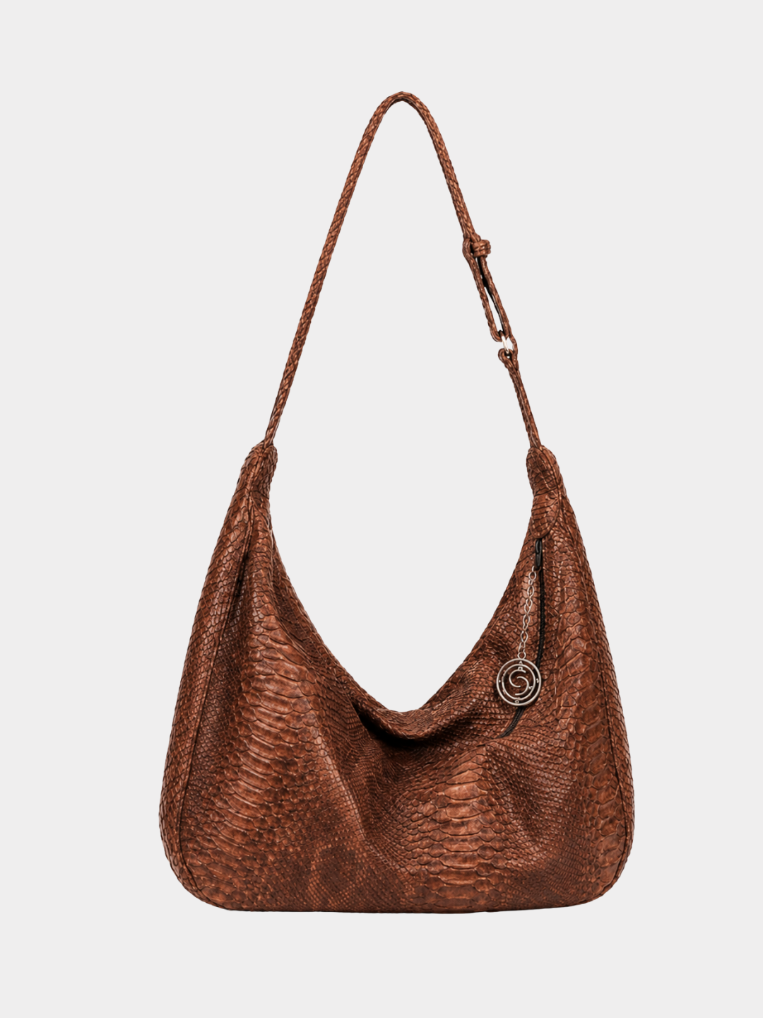 Orlando Italian Python Leather Handbag Brown