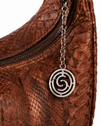 Orlando Italian Python Leather Handbag Brown
