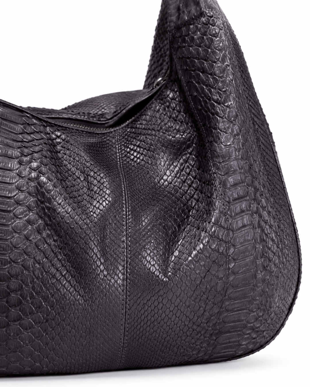 Orlando Italian Python Leather Handbag Midnight