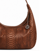 Orlando Italian Python Leather Handbag Brown