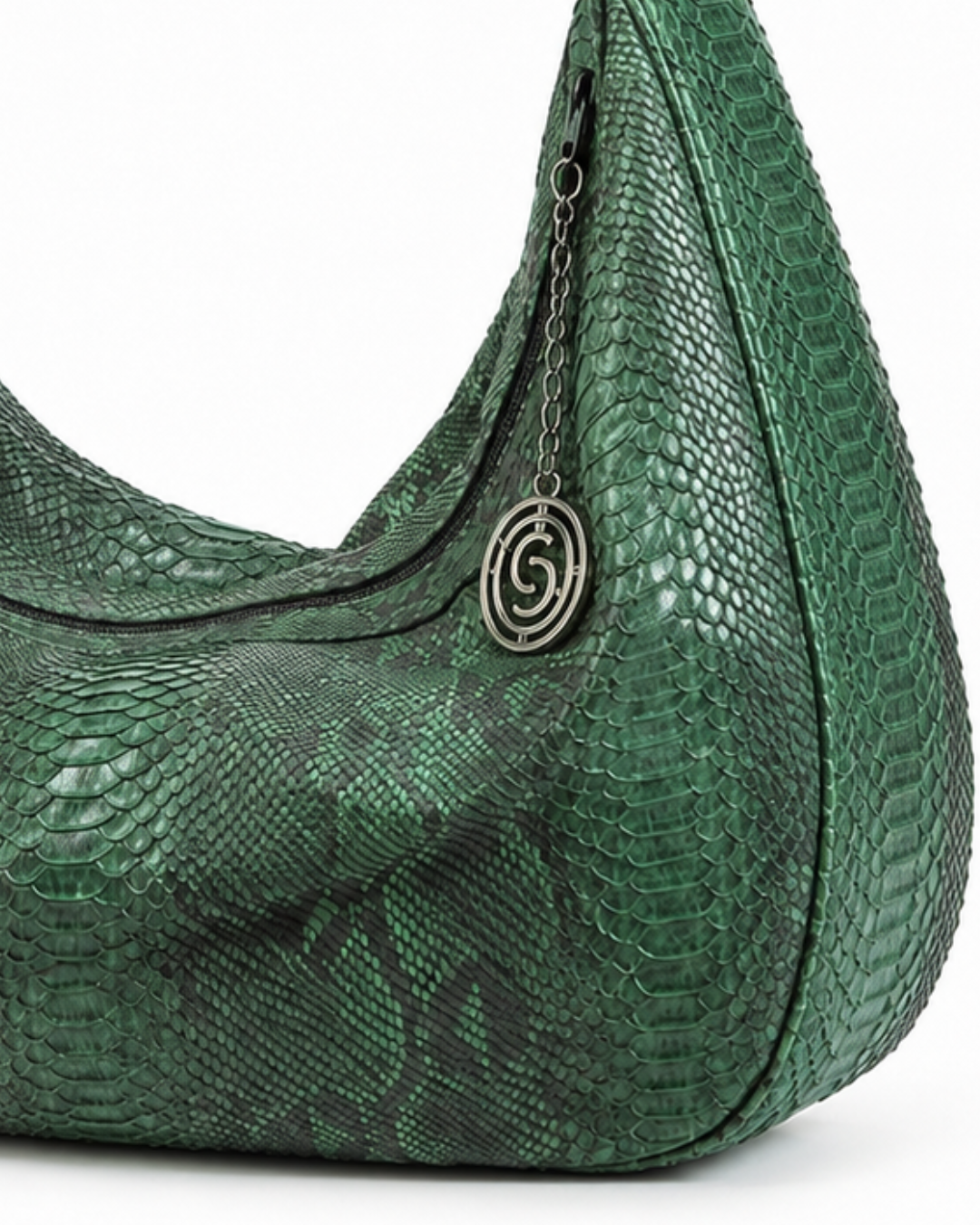Orlando Italian Python Leather Handbag Emarald