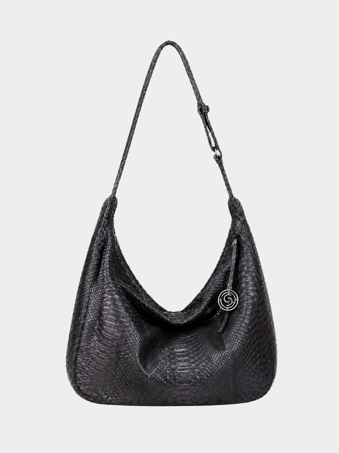 Orlando Italian Python Leather Handbag Midnight