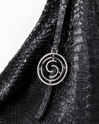 Orlando Italian Python Leather Handbag Midnight