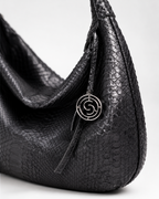 Orlando Italian Python Leather Handbag Midnight