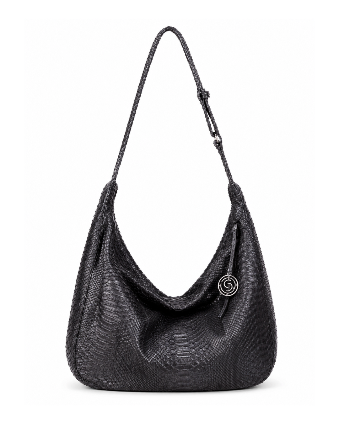 Orlando Italian Python Leather Handbag Midnight