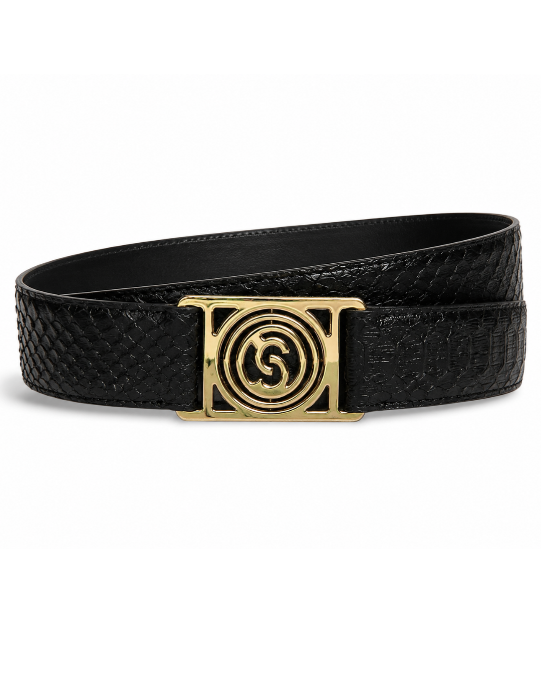Roxan Belt with Italian Python Leather Midnight