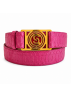 Roxan Belt with Italian Python Leather Pink