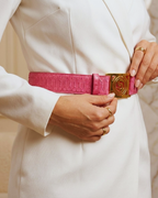 Roxan Belt with Italian Python Leather Pink