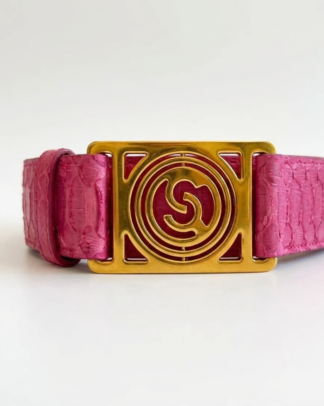 Roxan Belt with Italian Python Leather Pink