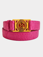 Roxan Belt with Italian Python Leather Pink
