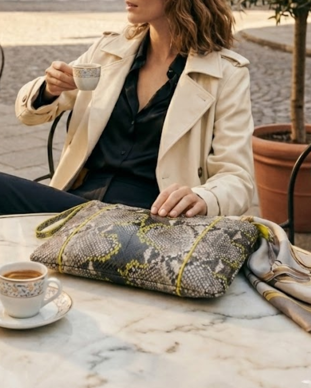 Silvicia Italian Python Leather Handbag