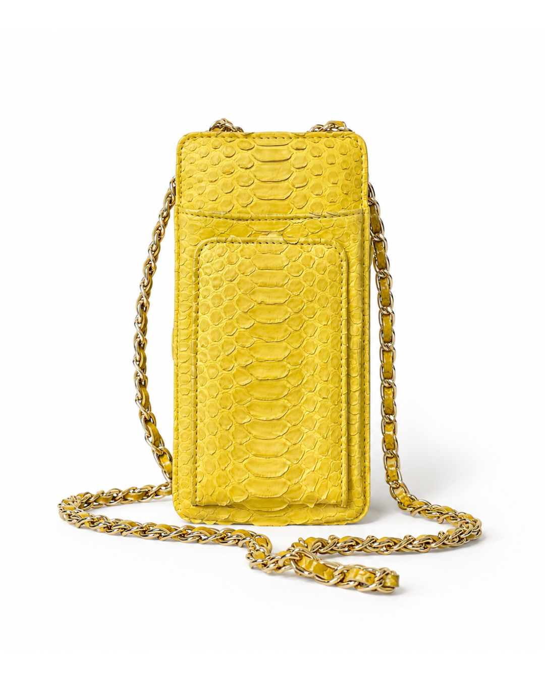 Valencia Italian Python Leather Wallet Yellow Python