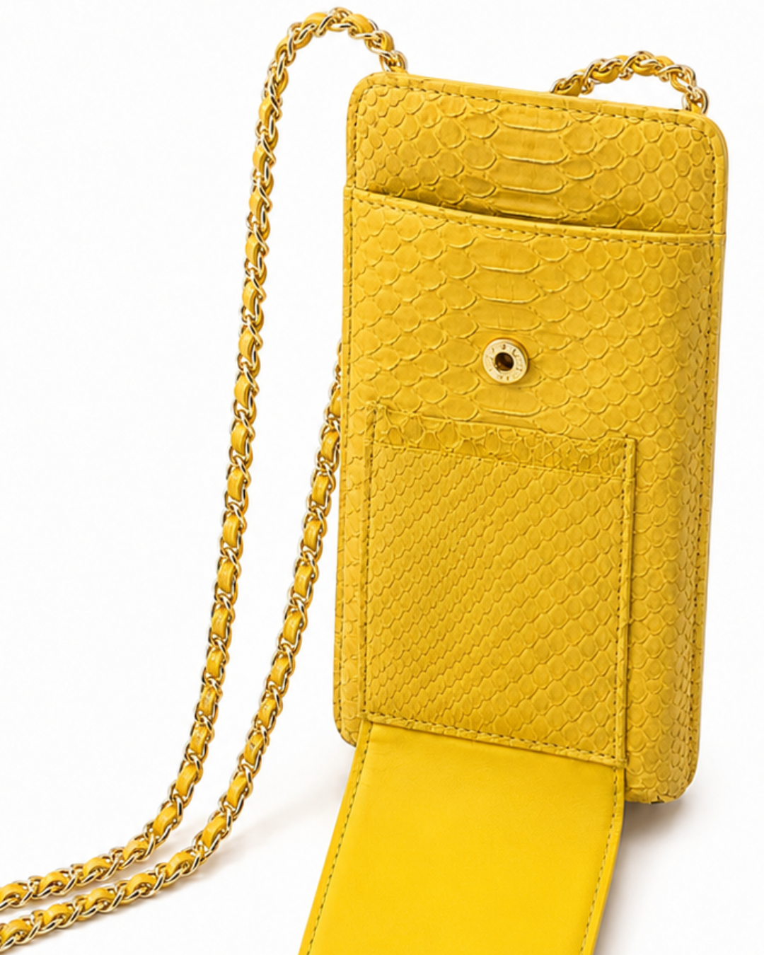 Valencia Italian Python Leather Wallet Yellow Python
