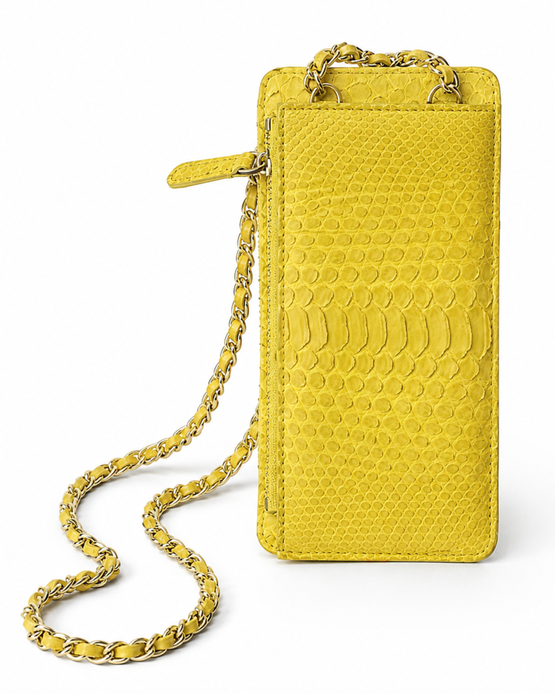 Valencia Italian Python Leather Wallet Yellow Python