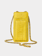 Valencia Italian Python Leather Wallet Yellow Python
