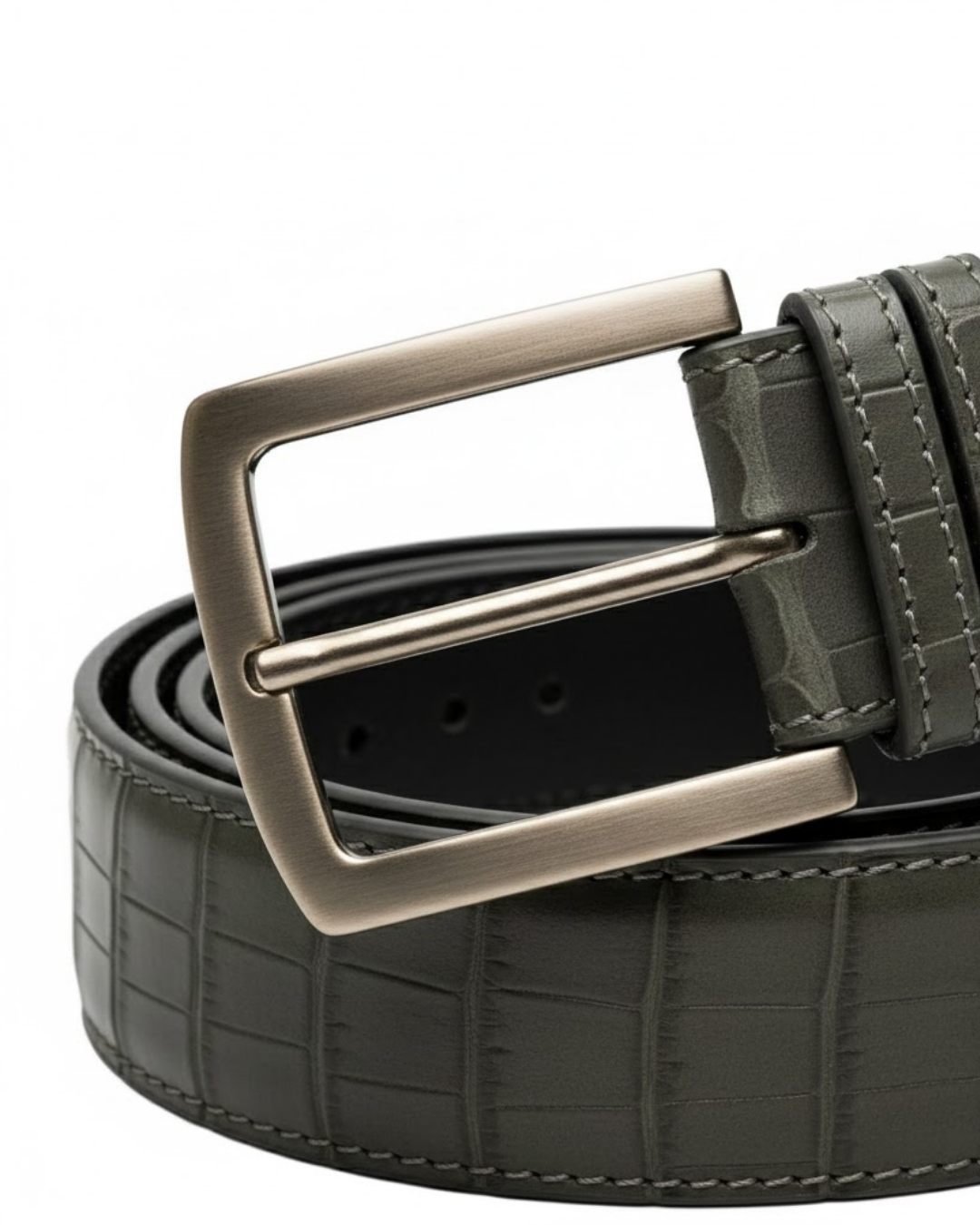 Vimont - Croco Leather Belt Void