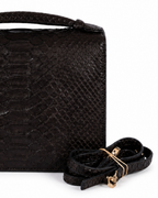 Annapolis Italian Python Leather Handbag Midnight