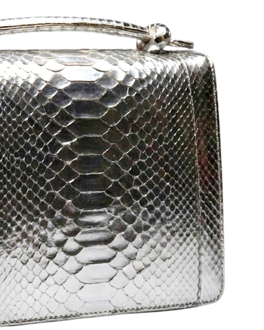 Annapolis Italian Python Leather Handbag Silver