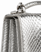 Annapolis Italian Python Leather Handbag Silver